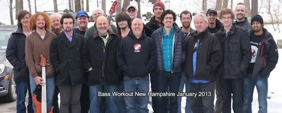 Bass Workout students and faculty in the snow