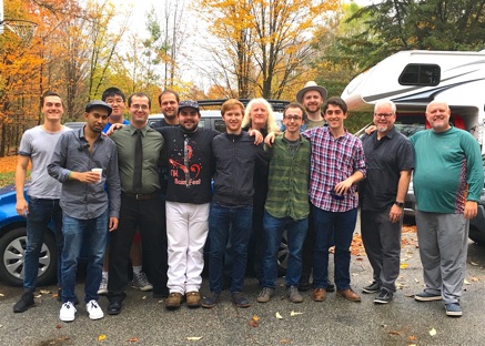 Jazz Bass Workout students and faculty outdoors in the fall