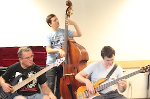 Double bassists at a Bass Workout